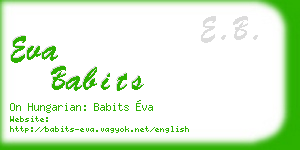 eva babits business card