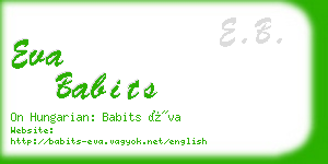 eva babits business card